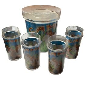 Camel Cigarettes Joe Camel Ice Bucket Tumbler‎ Set Vintage Collectible